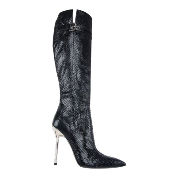 $1800 Cesare Paciotti Python Stiletto Boots EU 36 Italian Designer Womens Shoes - Picture 1 of 9